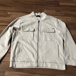 Elie Tahari Cream Zip-Up Bomber Jacket